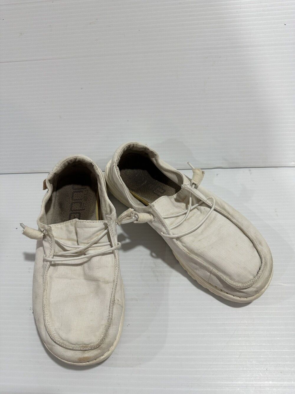 Hey Dude Wendy Chambray Casual Shoes for Women's, Size 8- White